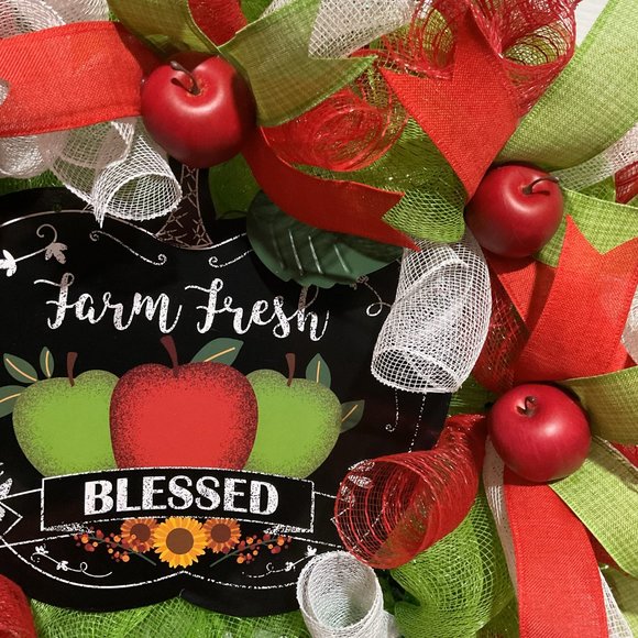 Fall Wreath - Farm Fresh Blessed - Picture 3 of 5